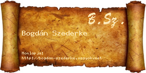 Bogdán Szederke névjegykártya